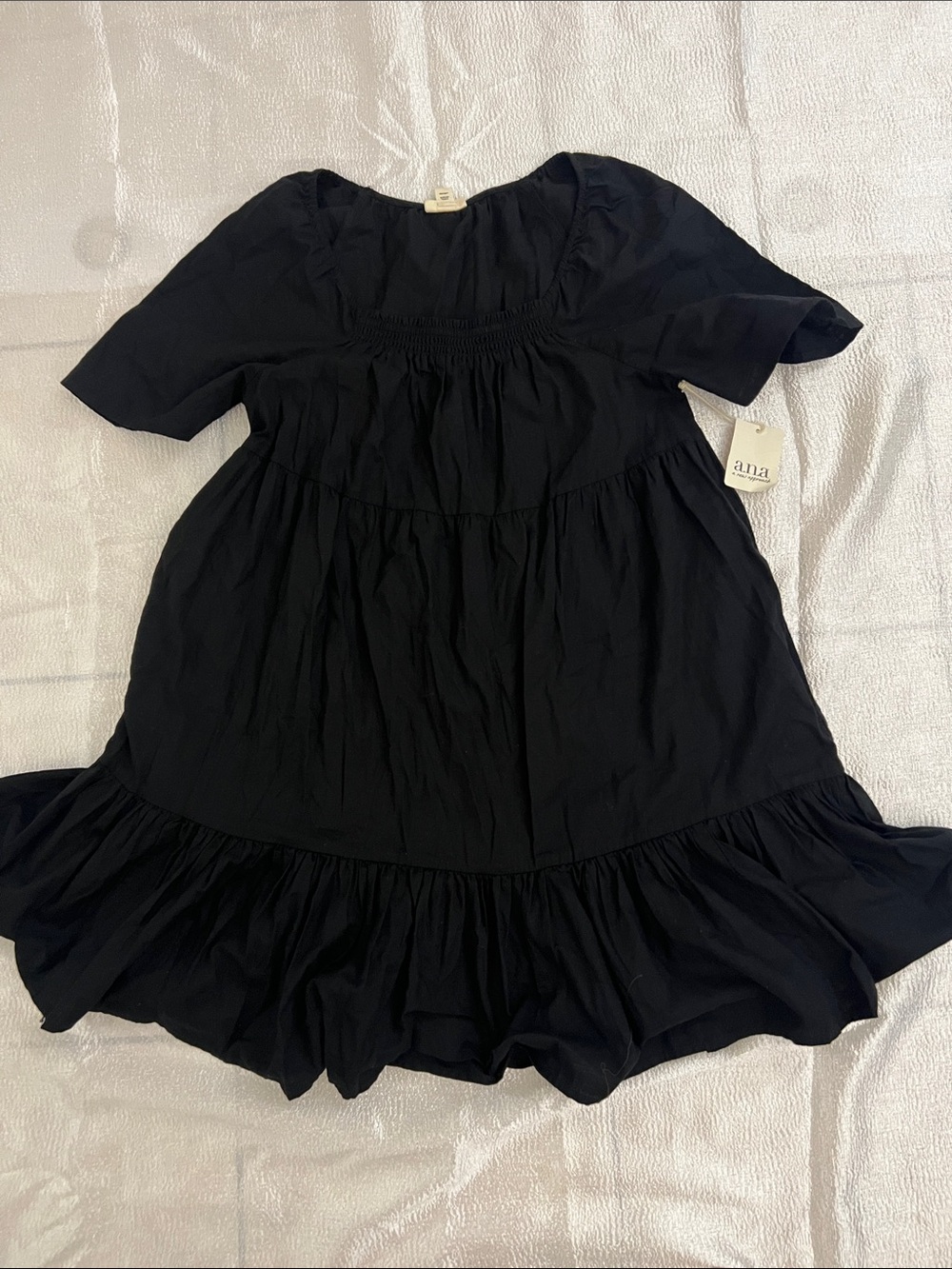 a.n.a Black Ruffle-Hem women’s ' Casual Dress